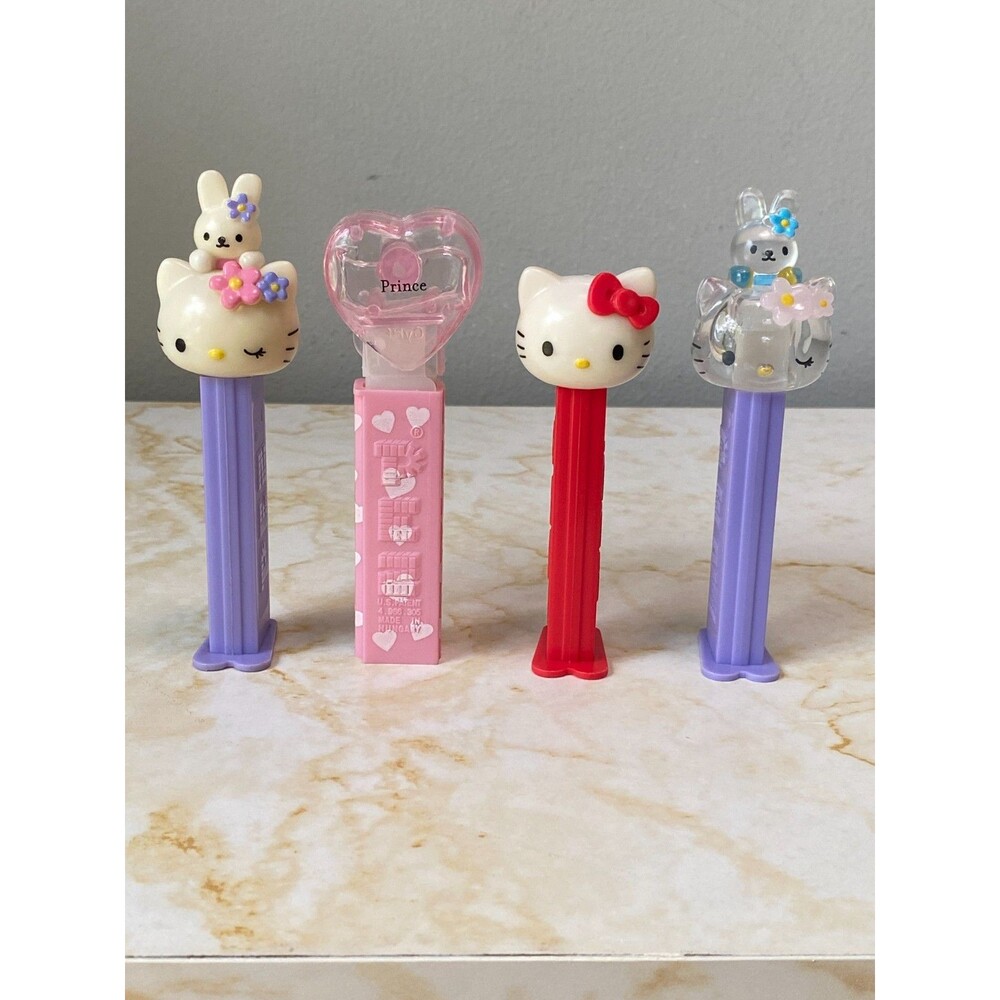 Rare Collectible HELLO KITTY and Prince PEZ Candy Dispensers lot of 4